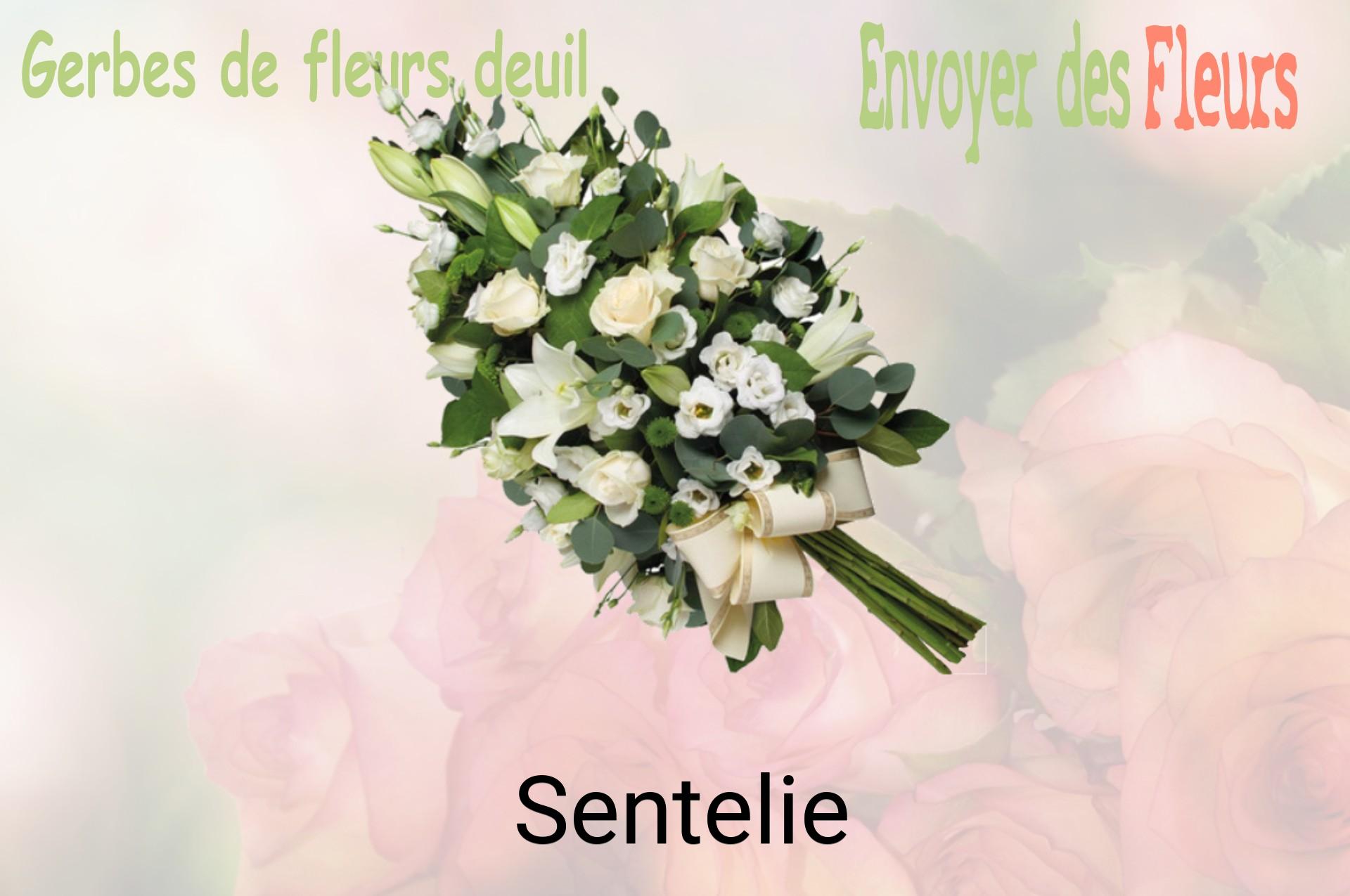 Gerbe de fleurs de deuil livrée à Sentelie